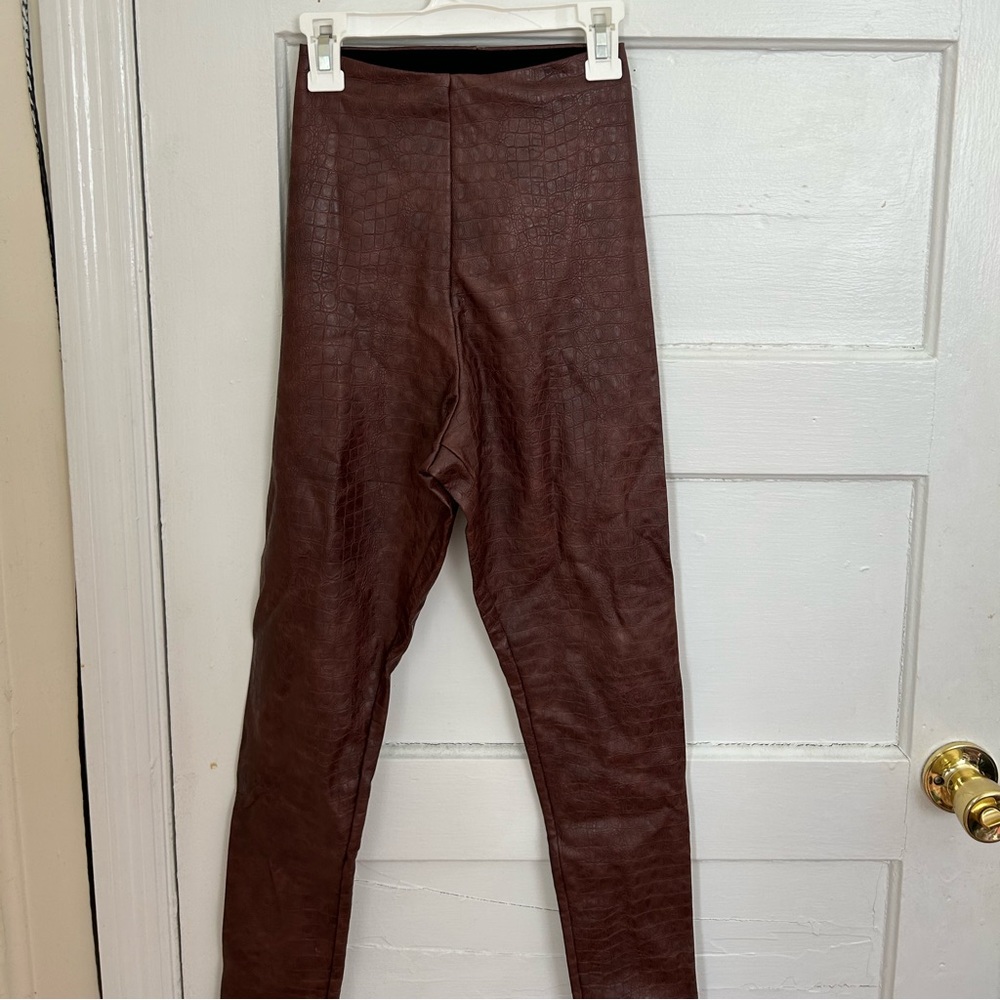 Commando Faux Leather Legging Brown Crocodile